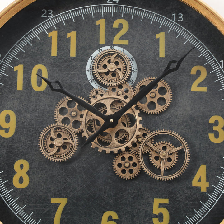 Chilli Decor Columbus Industrial Metal Moving Gears Wall Clock 60cm TQ-Y724 3
