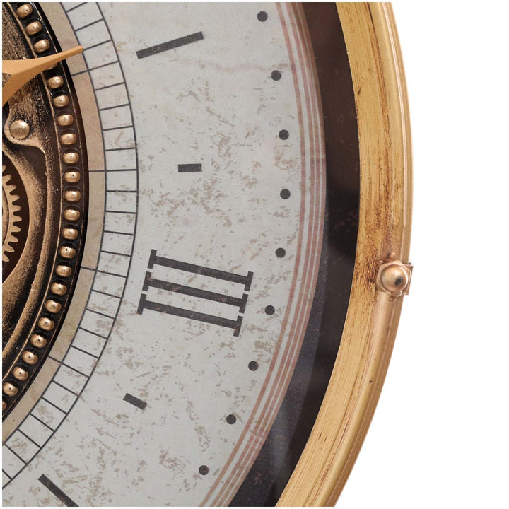 Chilli Decor Compass Golden Metal Moving Gears Wall Clock 60cm TQ-Y678 4