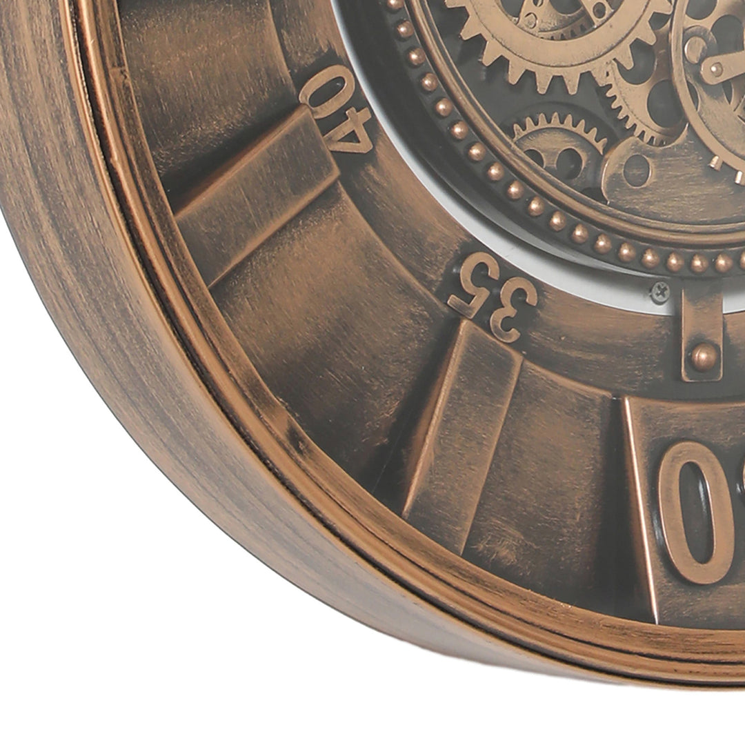 Chilli Decor Contara Industrial Bronze Metal Moving Gears Wall Clock 60cm TQ-Y756 4