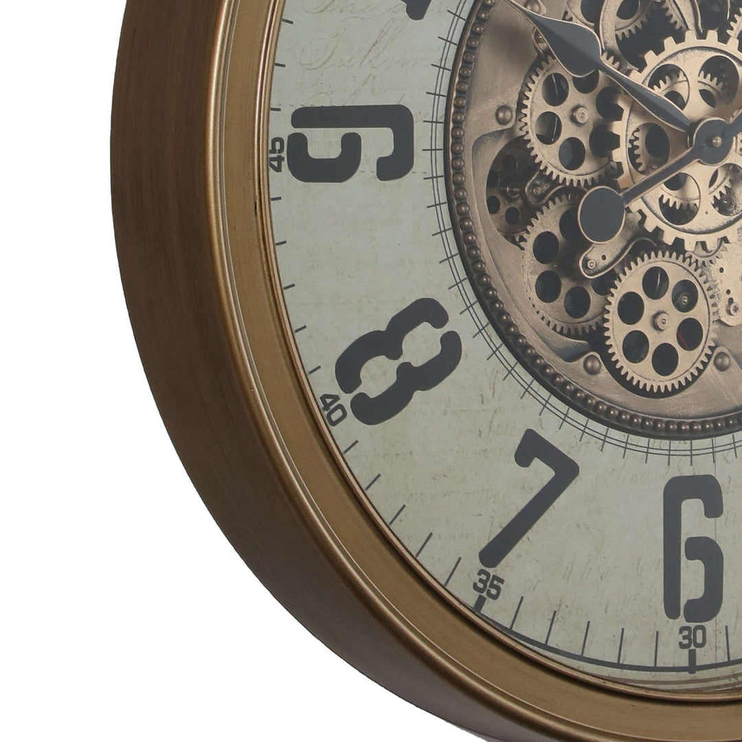 Chilli Decor Duke Industrial Gold Metal Moving Gears Wall Clock 65cm TQ-Y741 3