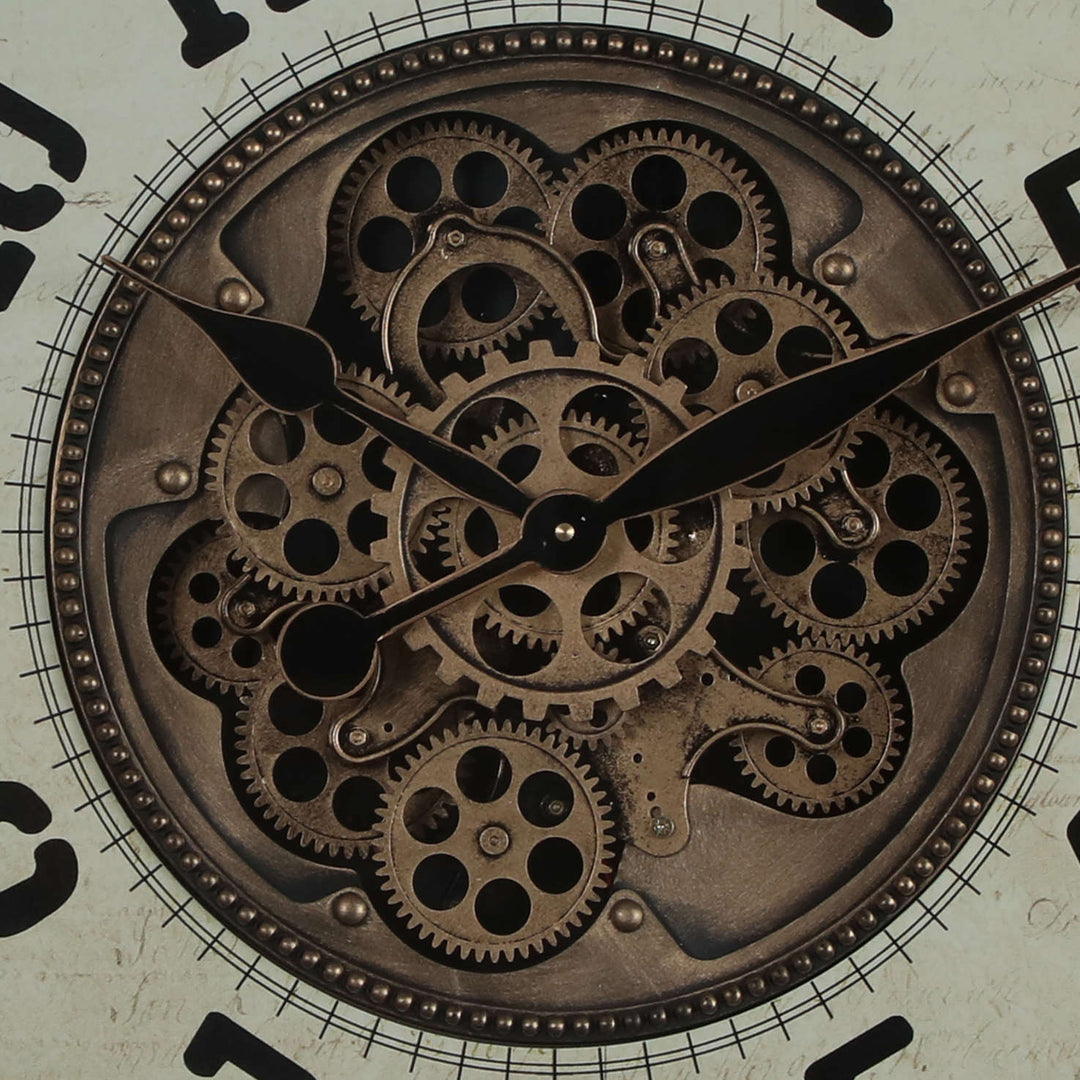 Chilli Decor Duke Industrial Gold Metal Moving Gears Wall Clock 65cm TQ-Y741 4