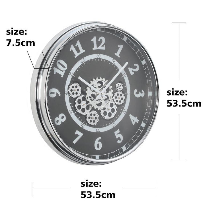 Chilli Decor Dylan Industrial Metal Moving Gears Wall Clock 54cm TQ-Y730 6
