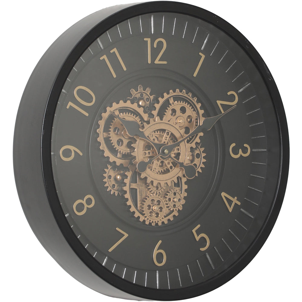 Chilli Decor Dyson Modern Black Metal Moving Gears Wall Clock 46cm TQ-Y751 2