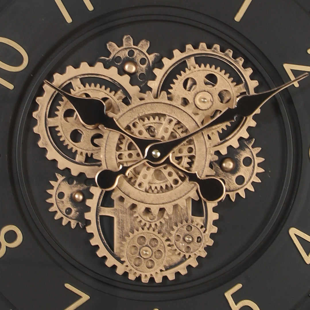 Chilli Decor Dyson Modern Black Metal Moving Gears Wall Clock 46cm TQ-Y751 3