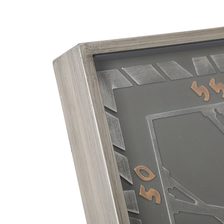 Chilli Decor Eddie Square Distressed Metal Moving Gears Wall Clock 80cm TQ-Y669 3