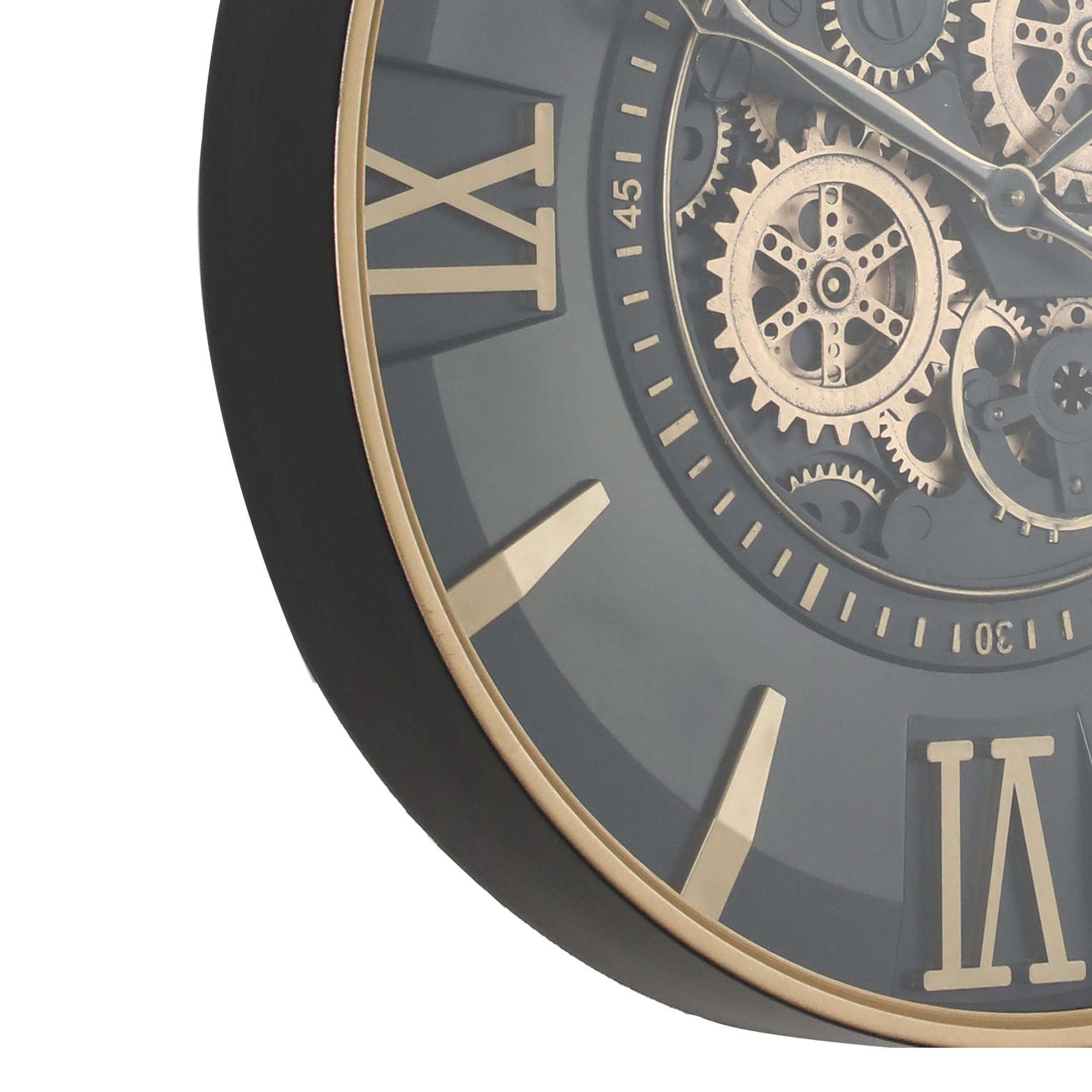 Buy El Dorado Gold & Black Metal Moving Gears Wall Clock 60cm – Oh Clocks