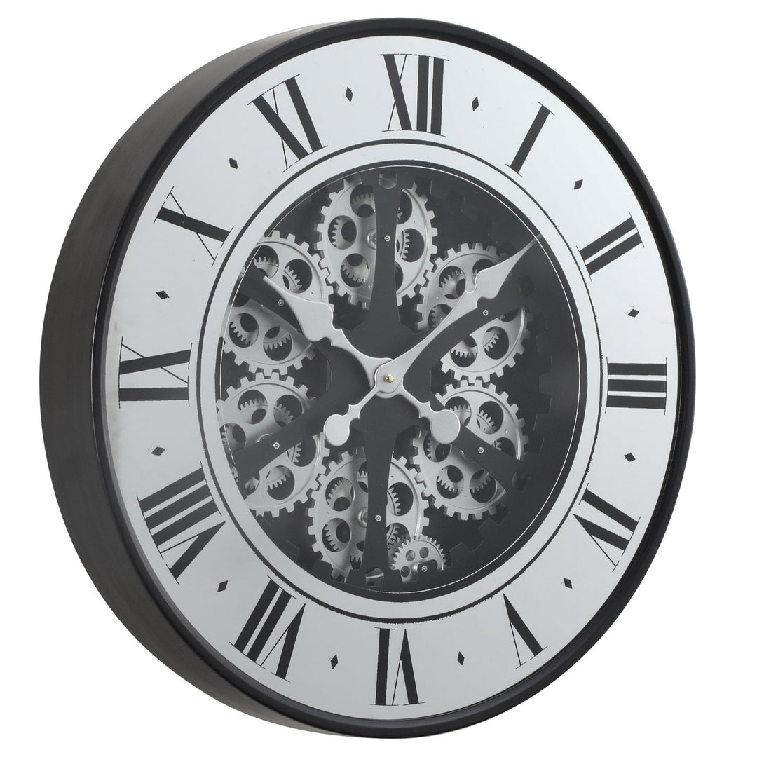 Chilli Decor French Mirrored Metal Moving Gears Wall Clock 60cm TQ-Y731 2