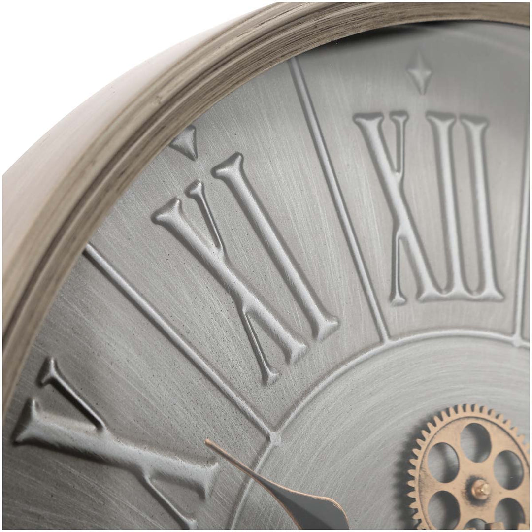 Chilli Decor George Indented Roman Metal Moving Gears Wall Clock 60cm TQ-Y666 5