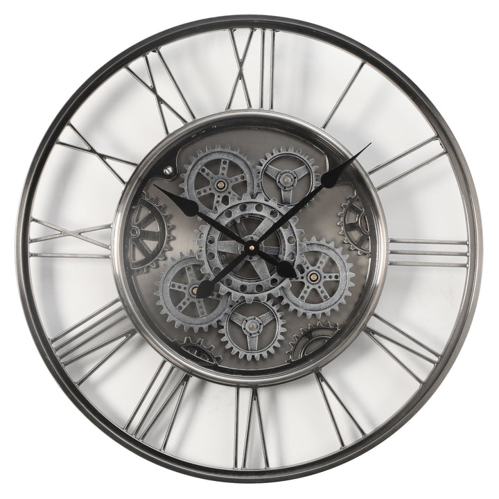 Chilli Decor Greenwich Iron Metal Moving Gears Wall Clock 60cm TQ-Y727 1