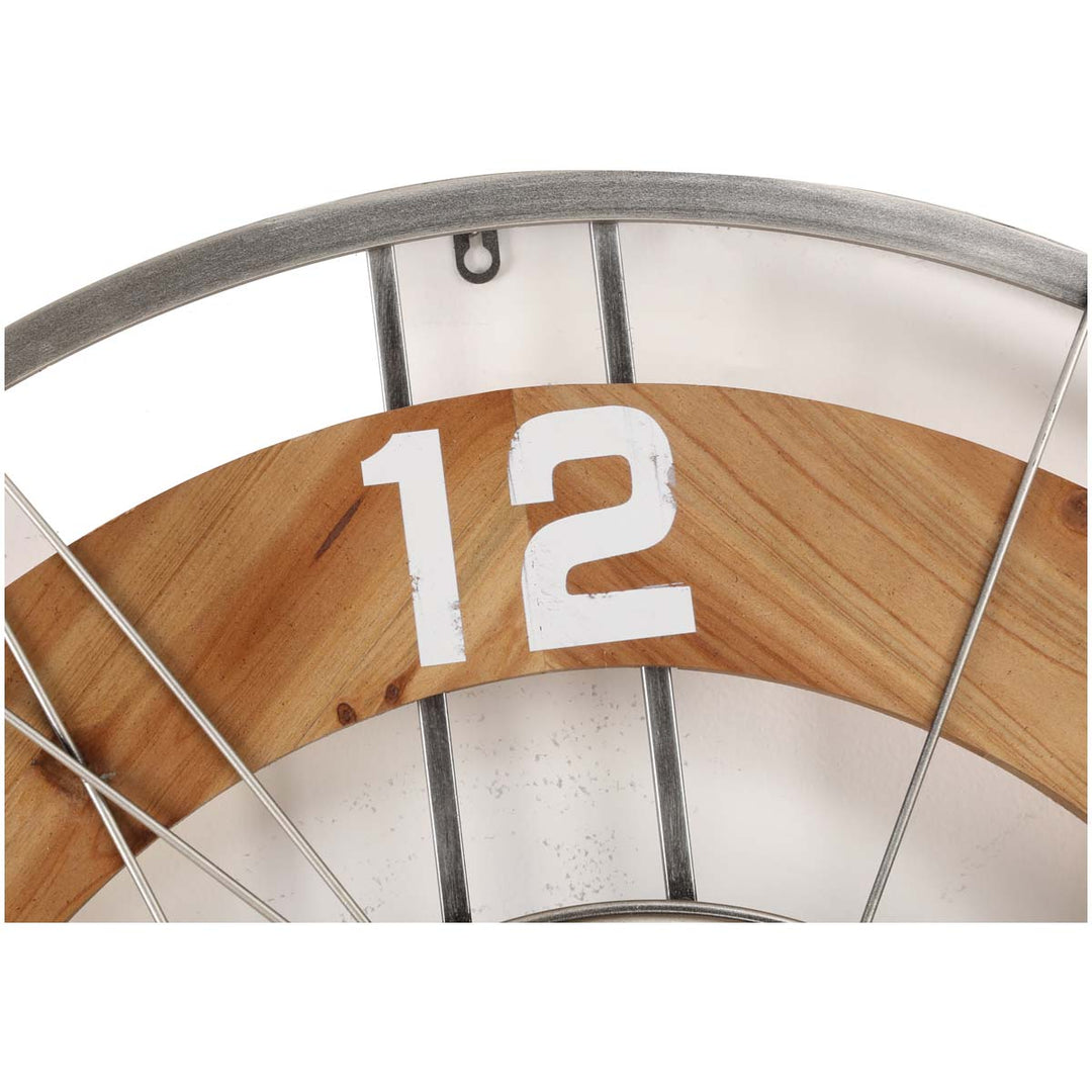 Chilli Decor Hampton Industrial Country Wood Metal Moving Gears Wall Clock 90cm TQ-Y692 4