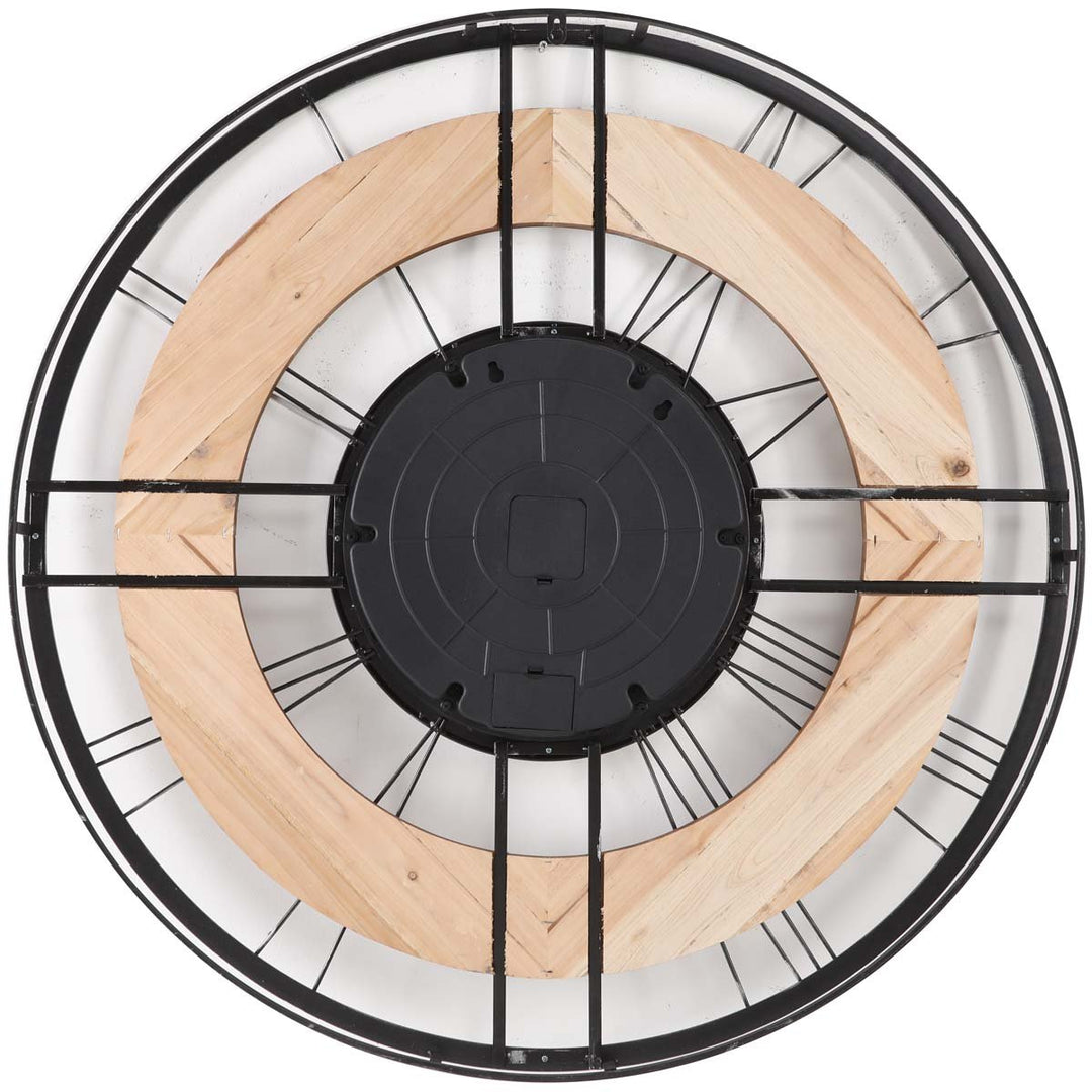 Chilli Decor Hampton Industrial Country Wood Metal Moving Gears Wall Clock 90cm TQ-Y692 6