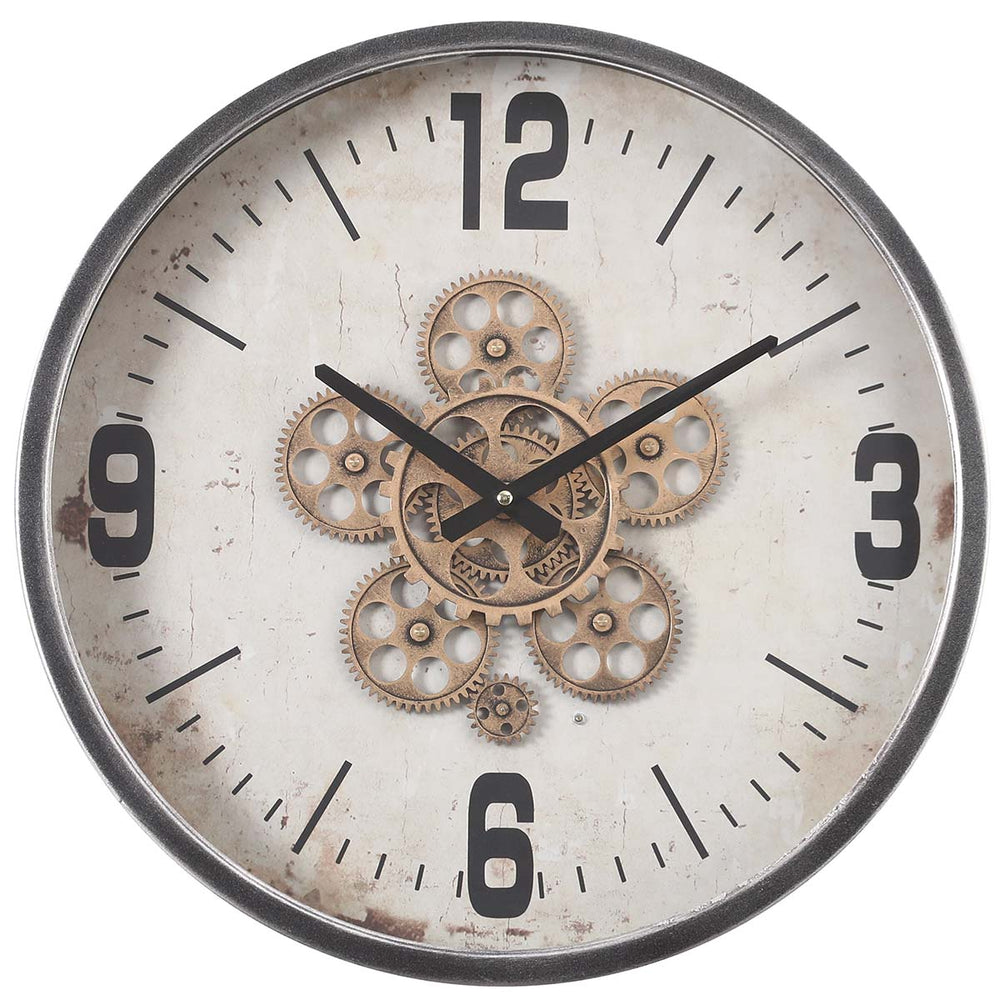 Chilli Decor Harold Gunmetal Grey Moving Gears Wall Clock 46cm TQ-Y714 2