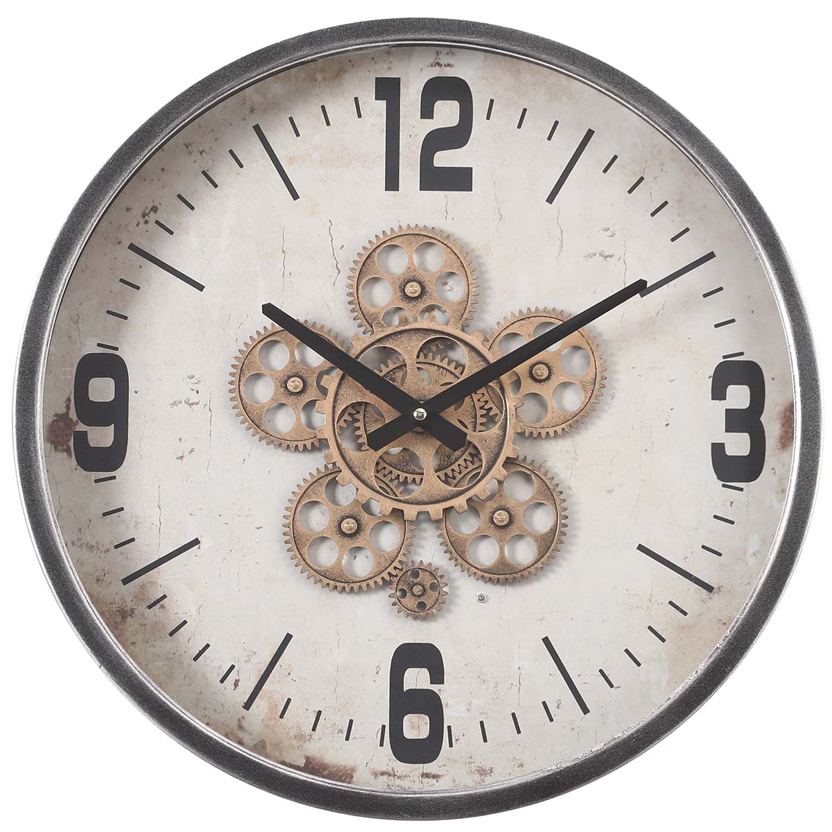 Buy Harold Gunmetal Grey Moving Gears Wall Clock 46cm Online – Oh Clocks