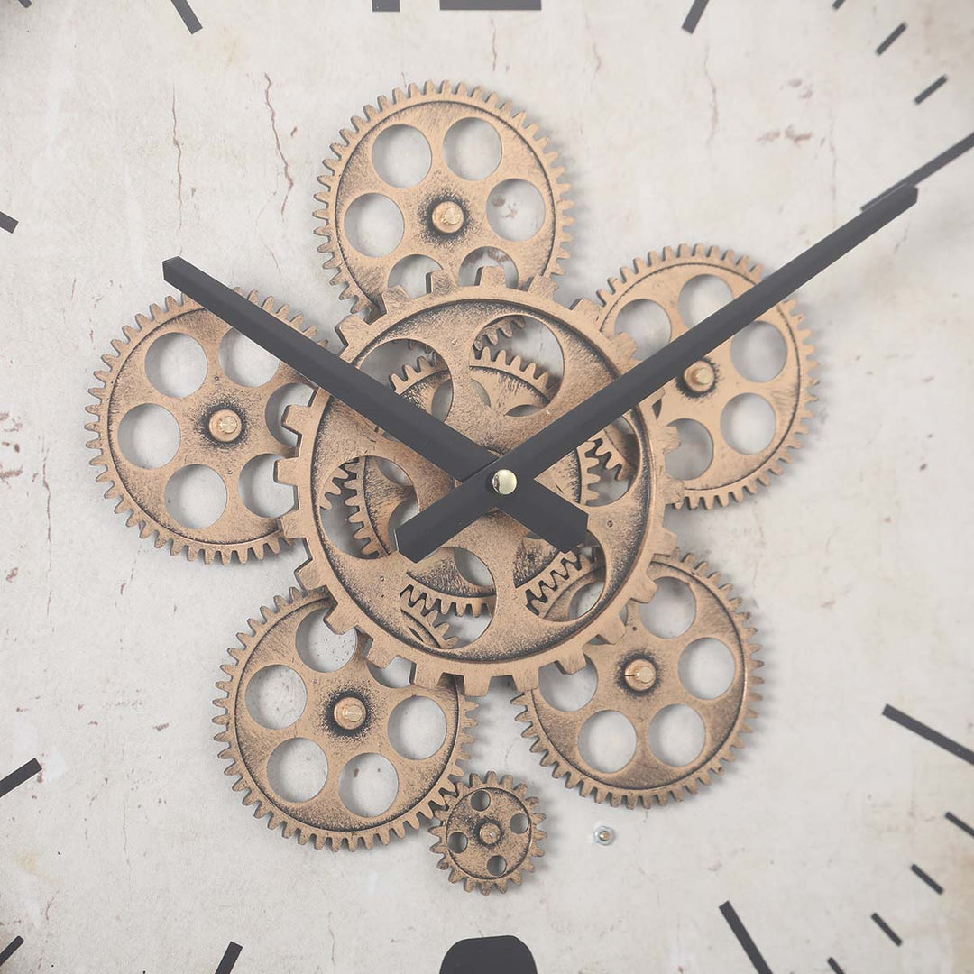 Chilli Decor Harold Gunmetal Grey Moving Gears Wall Clock 46cm TQ-Y714 4