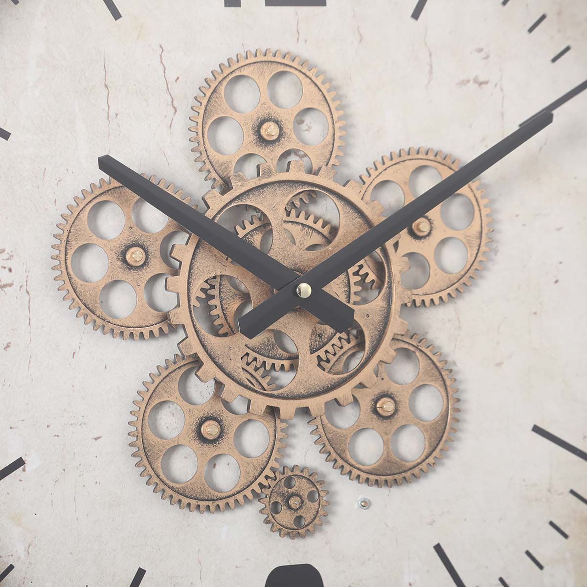 Buy Harold Gunmetal Grey Moving Gears Wall Clock 46cm Online – Oh Clocks