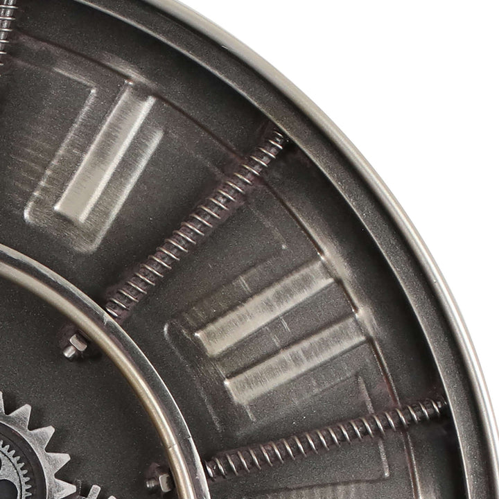 Chilli Decor Hensley Industrial Grey Metal Moving Gears Wall Clock 80cm TQ-Y745 2