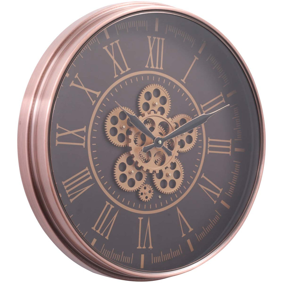 Chilli Decor Hera Rose Gold Copper Metal Moving Gears Wall Clock 55cm TQ-Y688 1