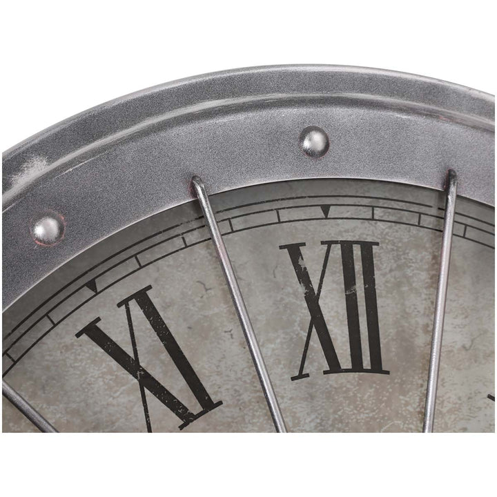 Chilli Decor JD Basset Industrial Metal Moving Gears Wall Clock Grey Wash 80cm TQ-Y709 4