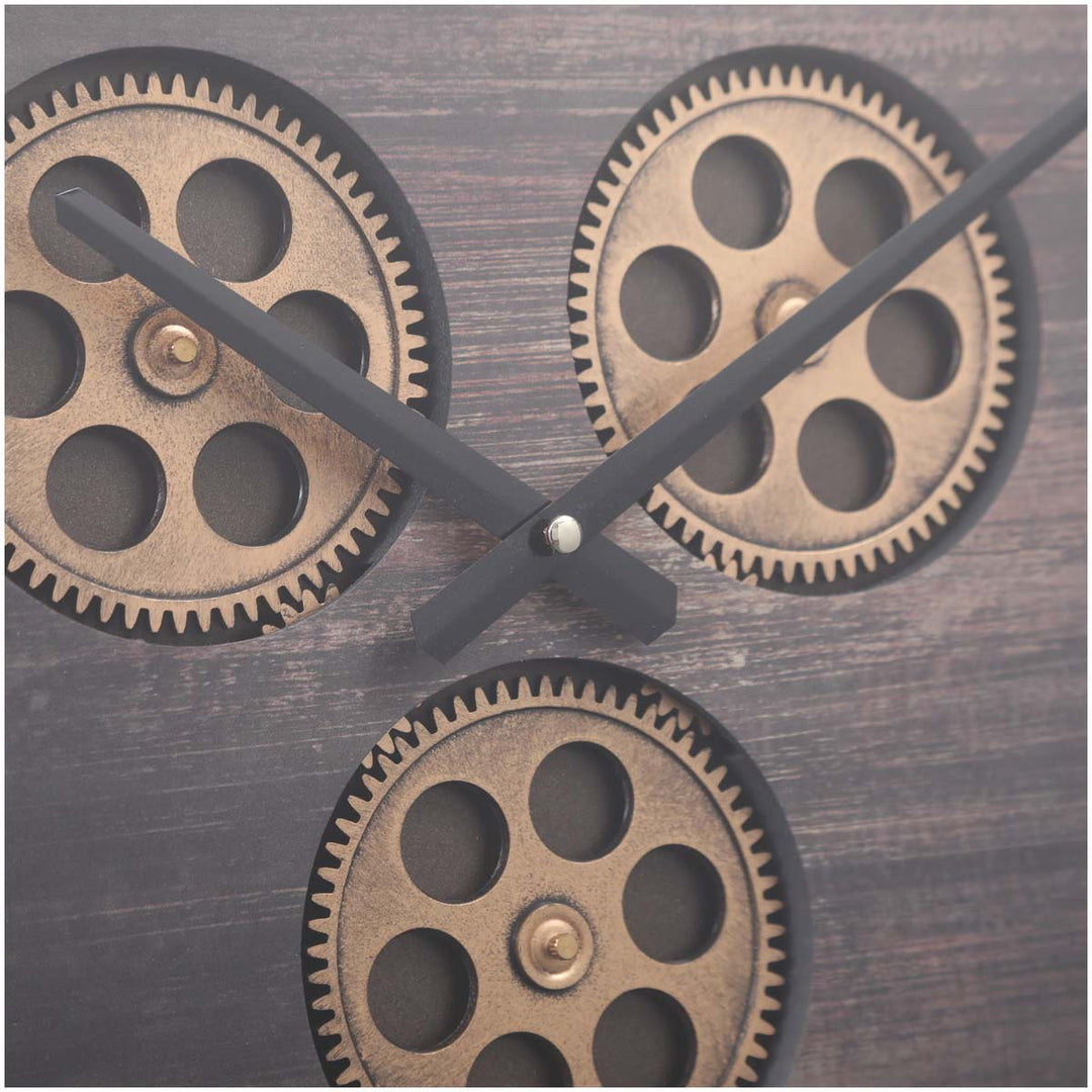 Chilli Decor Jacob Industrial Copper Black Metal Moving Gears Wall Clock 46cm TQ-Y701 4