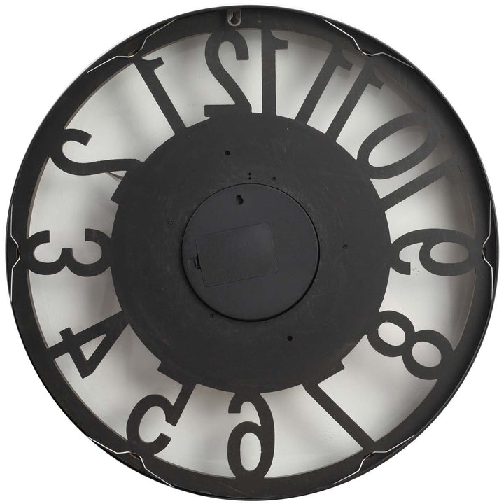 Chilli Decor Levon Industrial Grey Wash Metal Moving Gears Wall Clock 59cm TQ-Y696 6