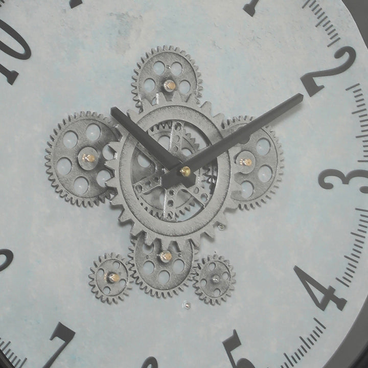 Chilli Decor Louis Industrial Black Metal Moving Gears Wall Clock 46cm TQ-Y749 3