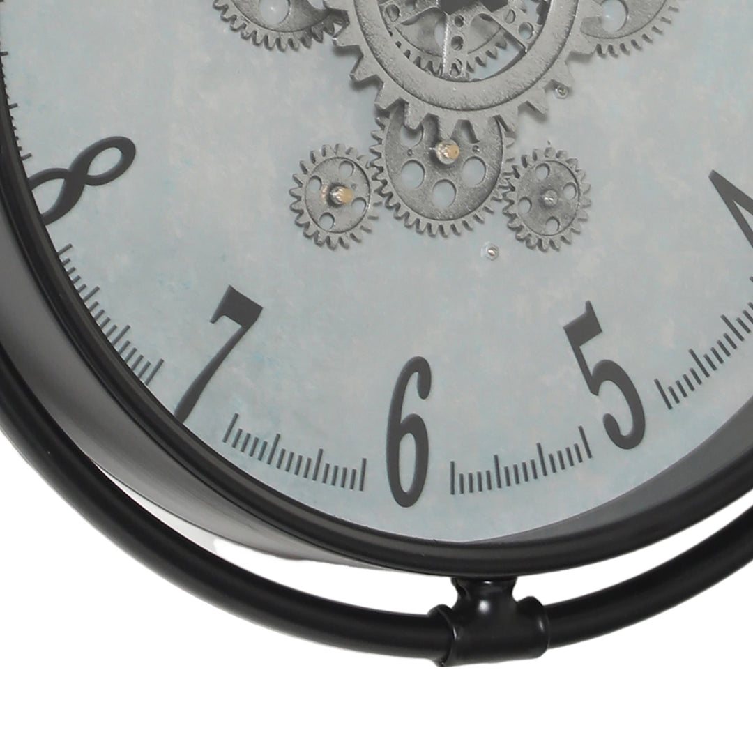Chilli Decor Louis Industrial Black Metal Moving Gears Wall Clock 46cm TQ-Y749 4