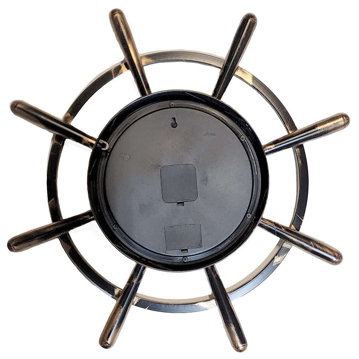 Chilli Decor Nautical Steering Wheel Copper Metal Moving Gears Wall Clock 65cm TQ-Y743 4