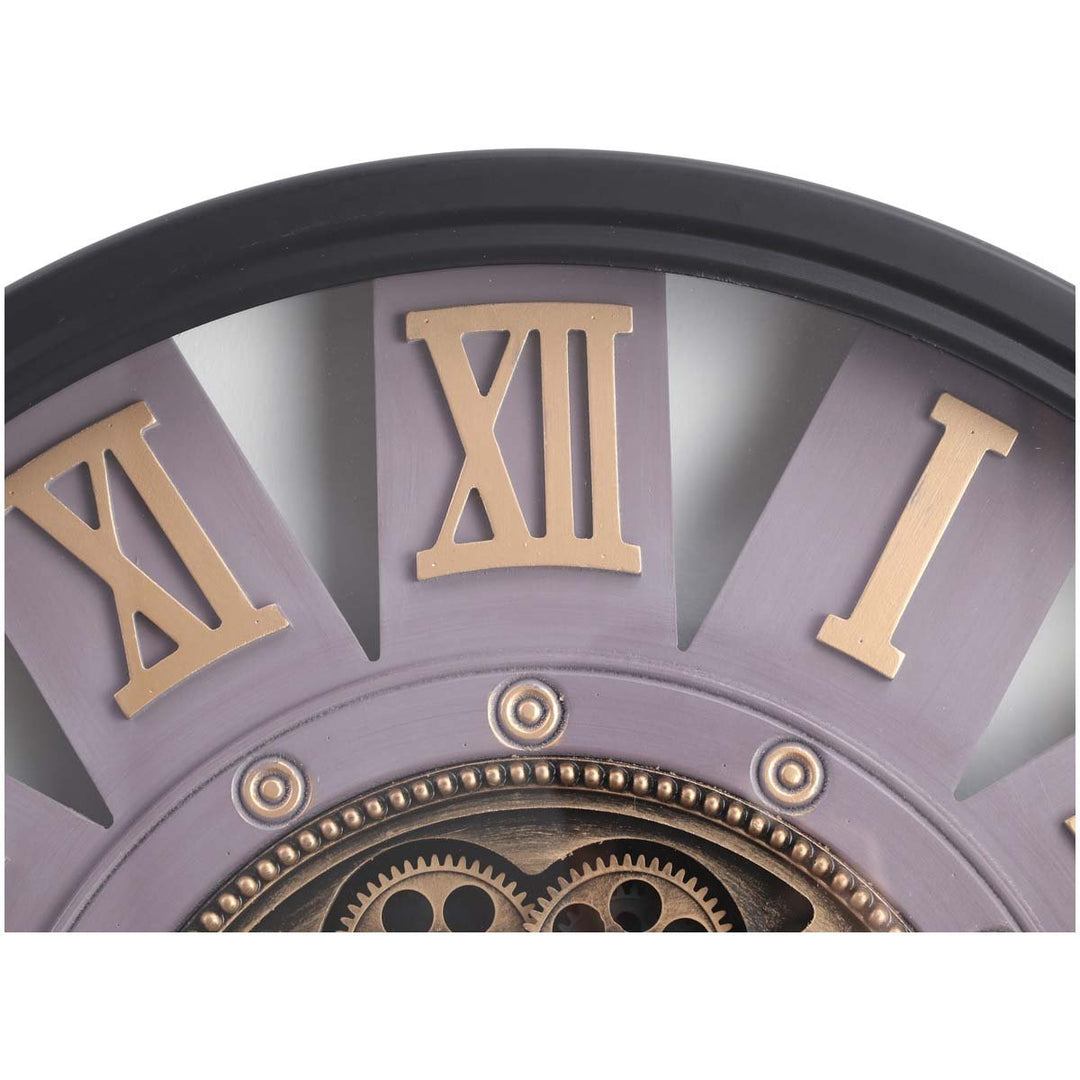 Chilli Decor Ramon Industrial Black Framed Metal Moving Gears Wall Clock 72cm TQ-Y703 4