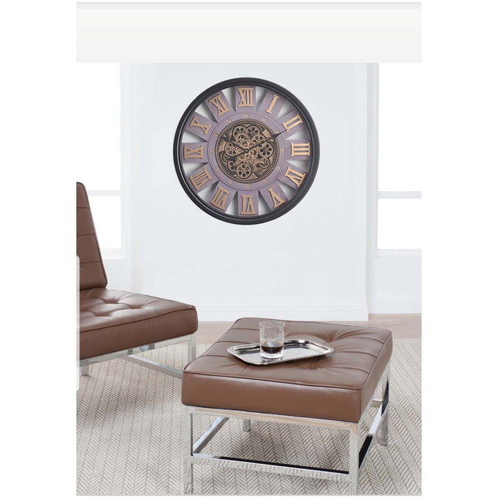 Chilli Decor Ramon Industrial Black Framed Metal Moving Gears Wall Clock 72cm TQ-Y703 10