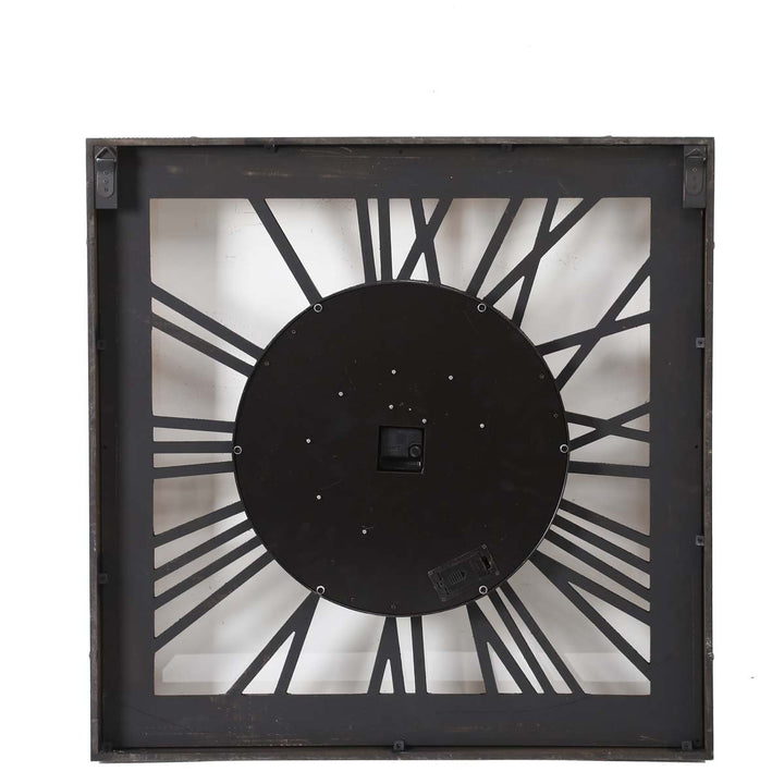 Chilli Decor Roma Square Rustic Gold Silver Metal Moving Gears Wall Clock 80cm TQ-Y658 6