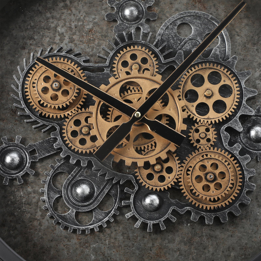 Chilli Decor Square Trafalgar Metal Moving Gears Wall Clock 71cm TQ-E01 3