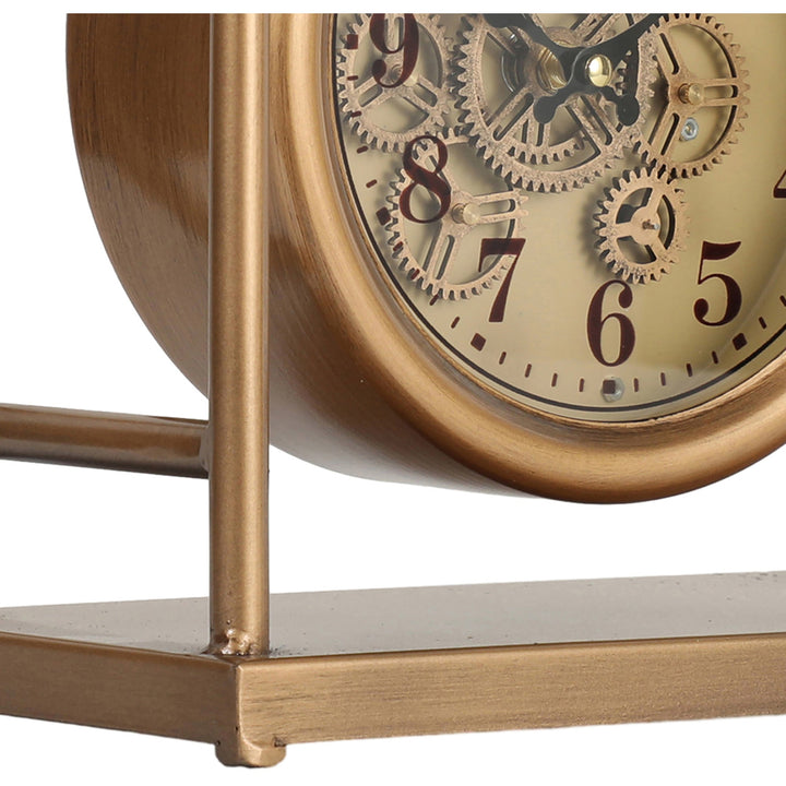 Chilli Decor St. Basil Gold Metal Moving Gears Hanging Bedside Desk Clock 55cm TQ-Y758 4