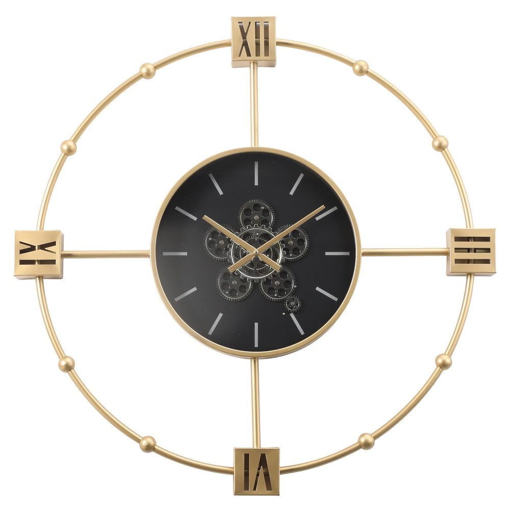 Chilli Decor Tiffany Industrial Metal Moving Gears Wall Clock 98cm TQ-E02 1