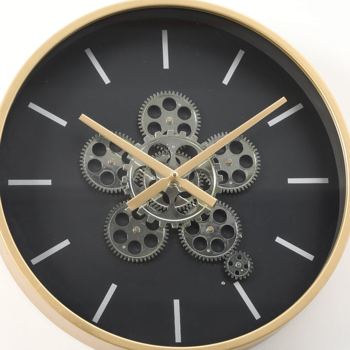 Chilli Decor Tiffany Industrial Metal Moving Gears Wall Clock 98cm TQ-E02 3