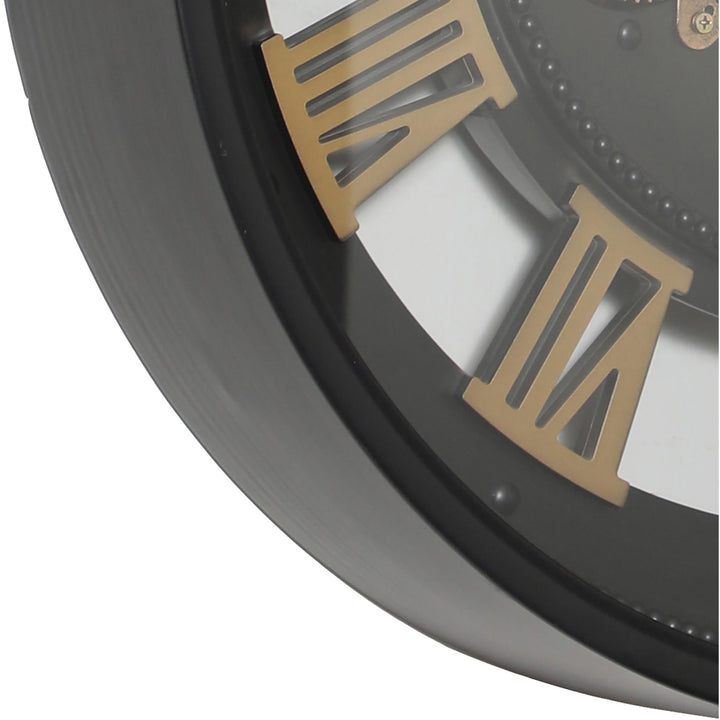 Chilli Decor Valentino Black Metal Moving Gears Wall Clock 60cm TQ-Y755 5
