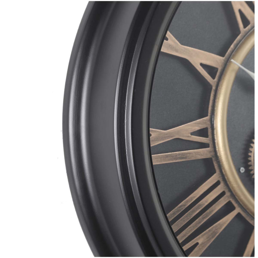 Chilli Decor William Black Bronze Metal Moving Gears Wall Clock 52cm TQ-Y672 4
