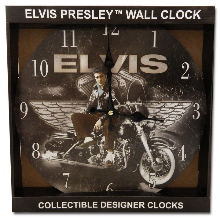 Collectables Elvis Presley On Motorbike Wall Clock 30cm OPWC8779 2