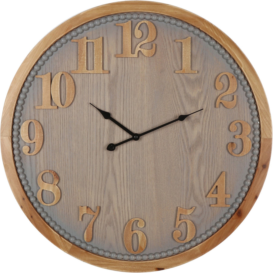 Contemporary Grey Timber Wall Clock 60cm 56008CLK 1