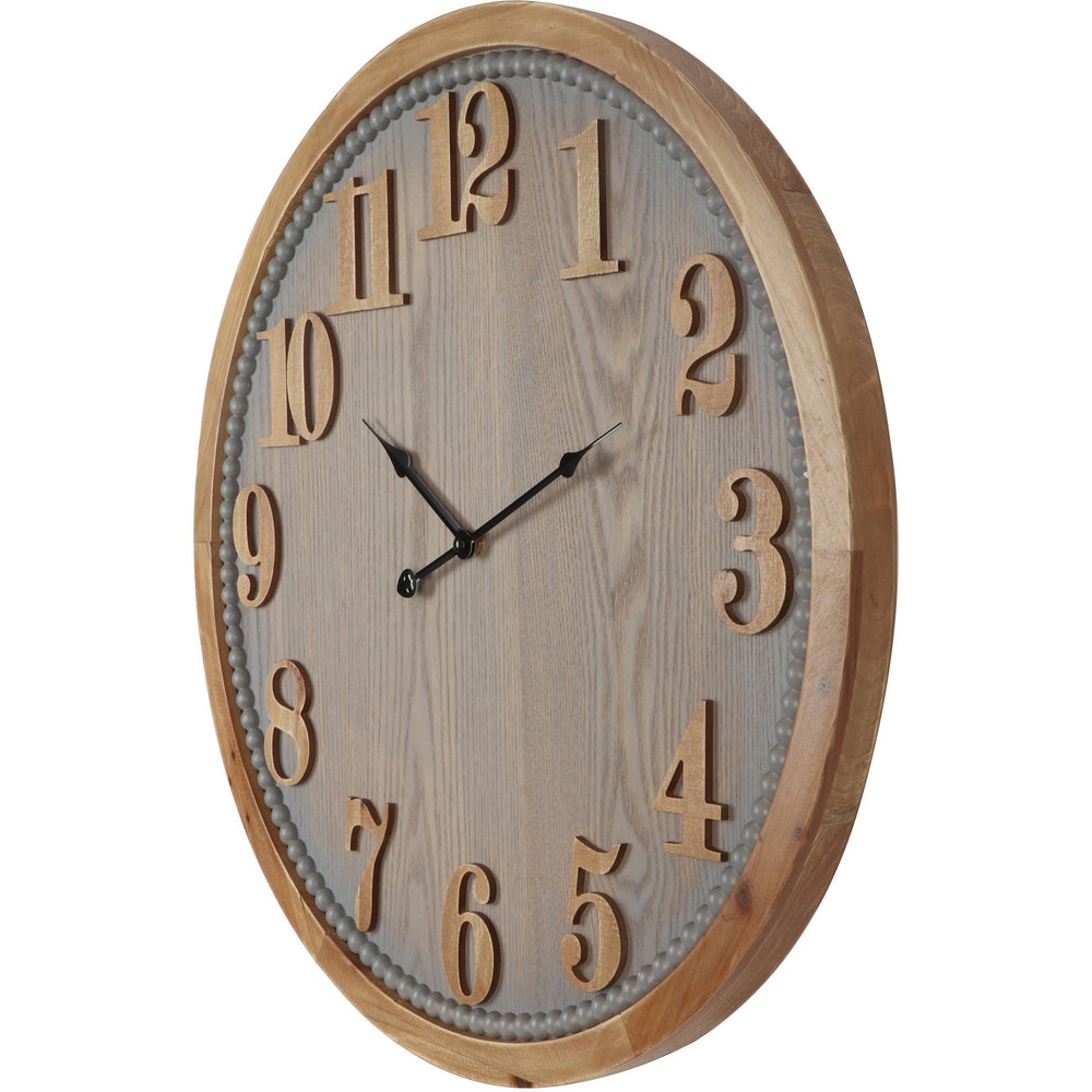 Contemporary Grey Timber Wall Clock 60cm 56008CLK 2