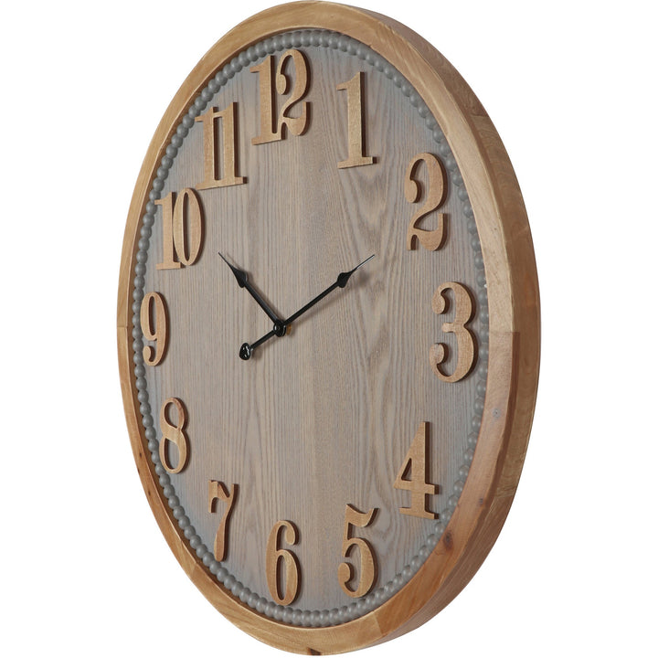 Contemporary Grey Timber Wall Clock 60cm 56008CLK 2