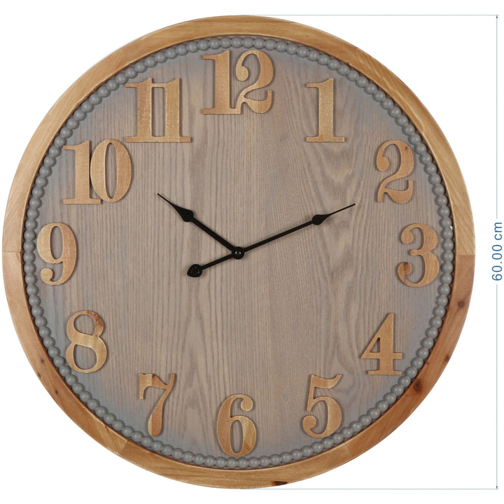 Contemporary Grey Timber Wall Clock 60cm 56008CLK 5
