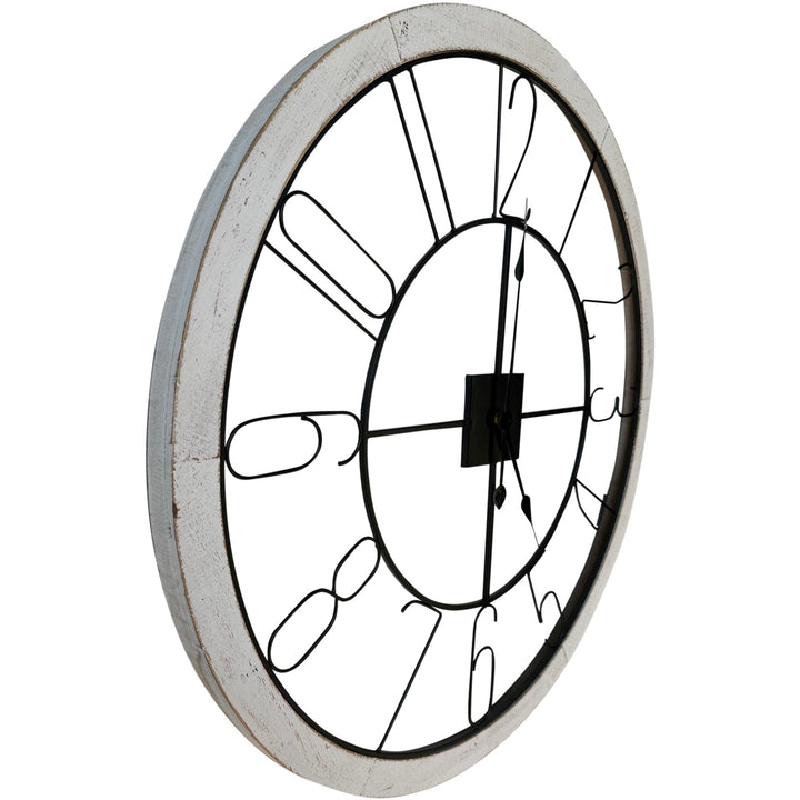Darlin Bentley Whitewashed Skeleton Wall Clock 80cm CL20002 2
