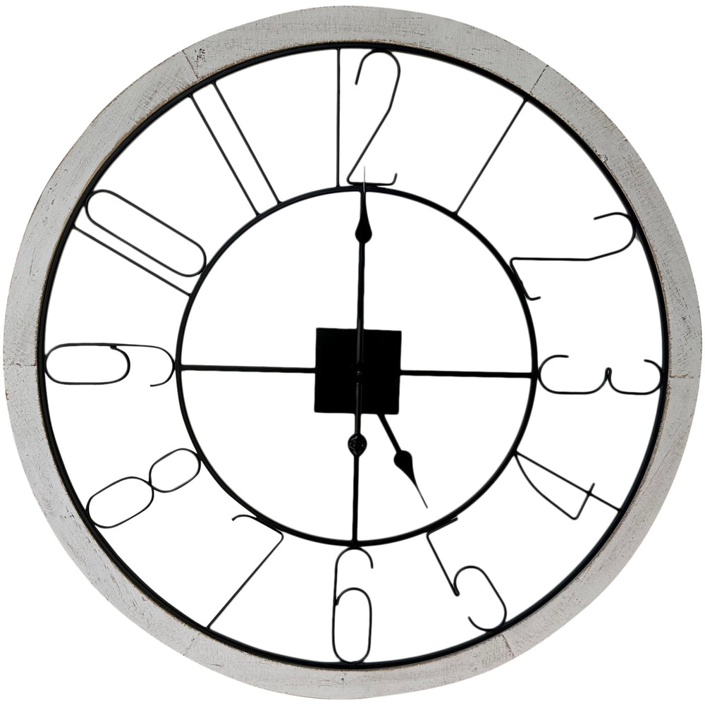 Darlin Bentley Whitewashed Skeleton Wall Clock 80cm CL20002 3