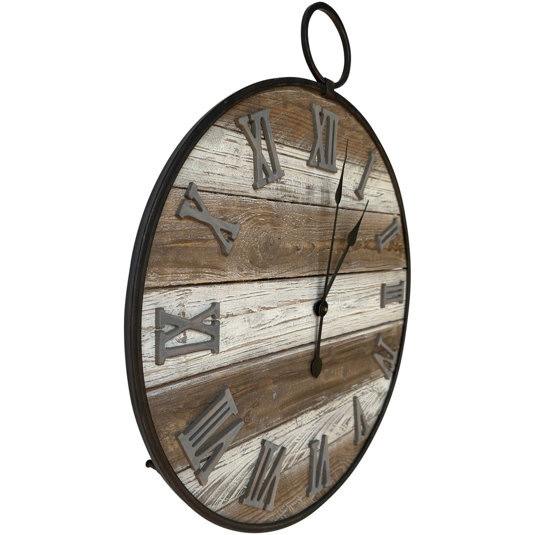 Darlin Layla Distressed Wooden Panel Wall Clock 71cm CL815 2