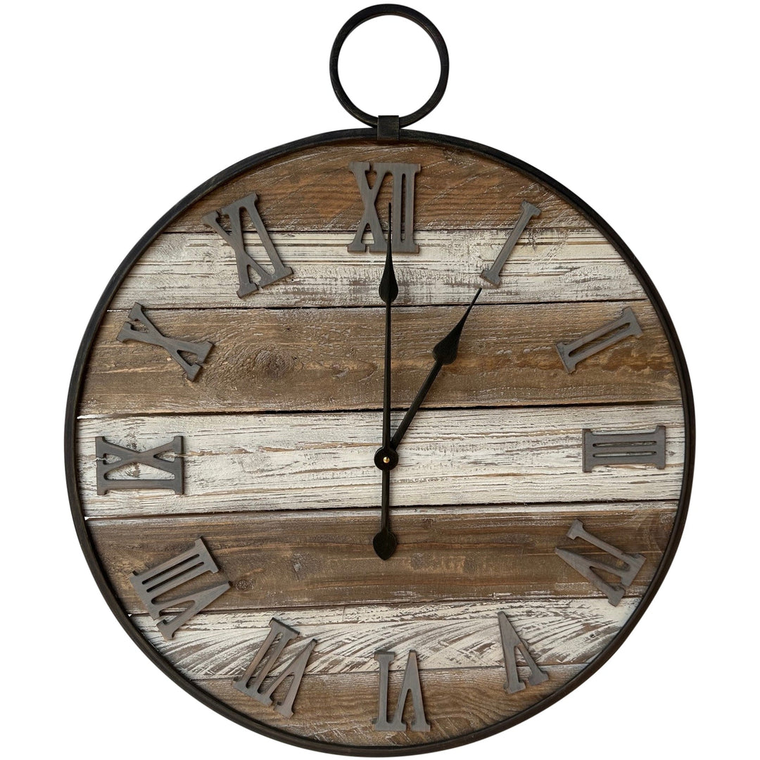 Darlin Layla Distressed Wooden Panel Wall Clock 71cm CL815 3