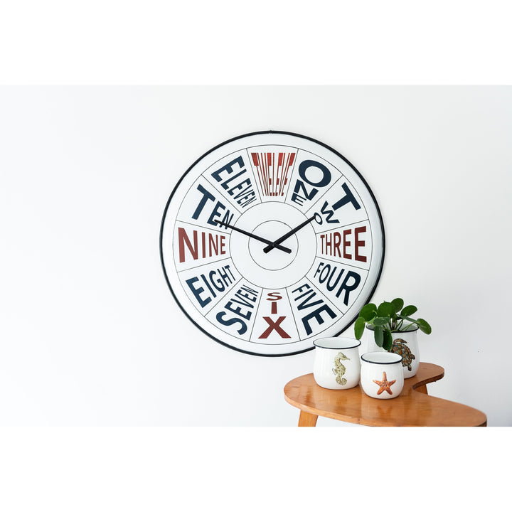 Darlin Nautical Large Written Word Numbers Wall Clock 62cm CL20023 5