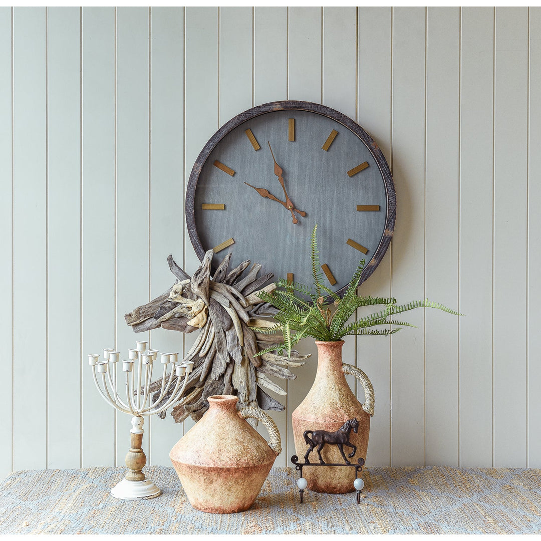 Darlin Olivia Shabby Chic All Timber Wall Clock 60cm CL21324 7