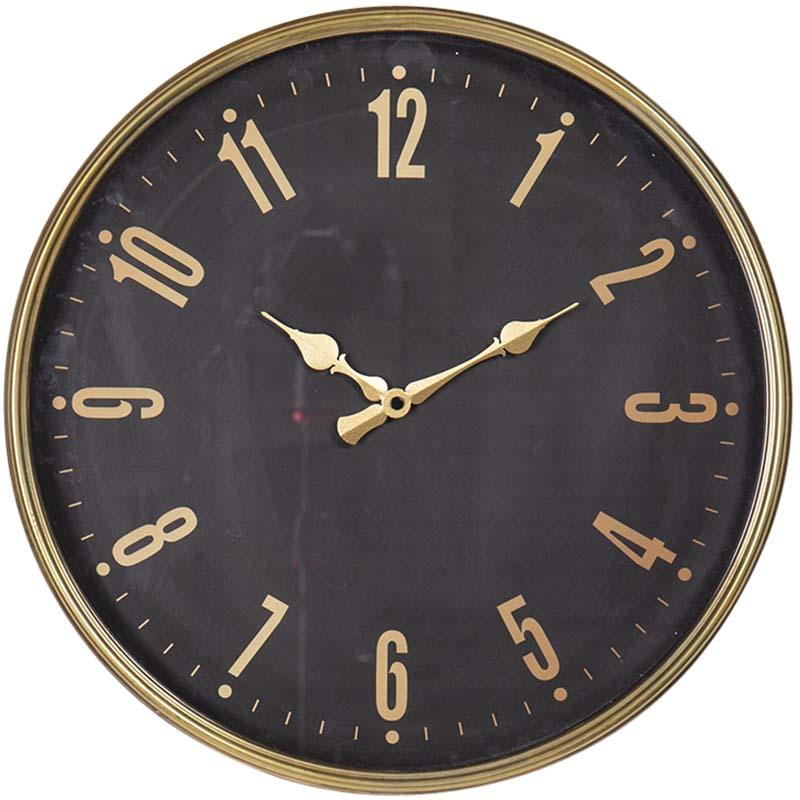 Debonaire Hitchins Black Gold Metal Wall Clock 41cm CL676-Black 1