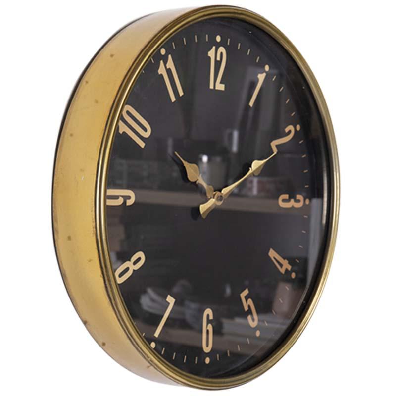 Debonaire Hitchins Black Gold Metal Wall Clock 41cm CL676-Black 2