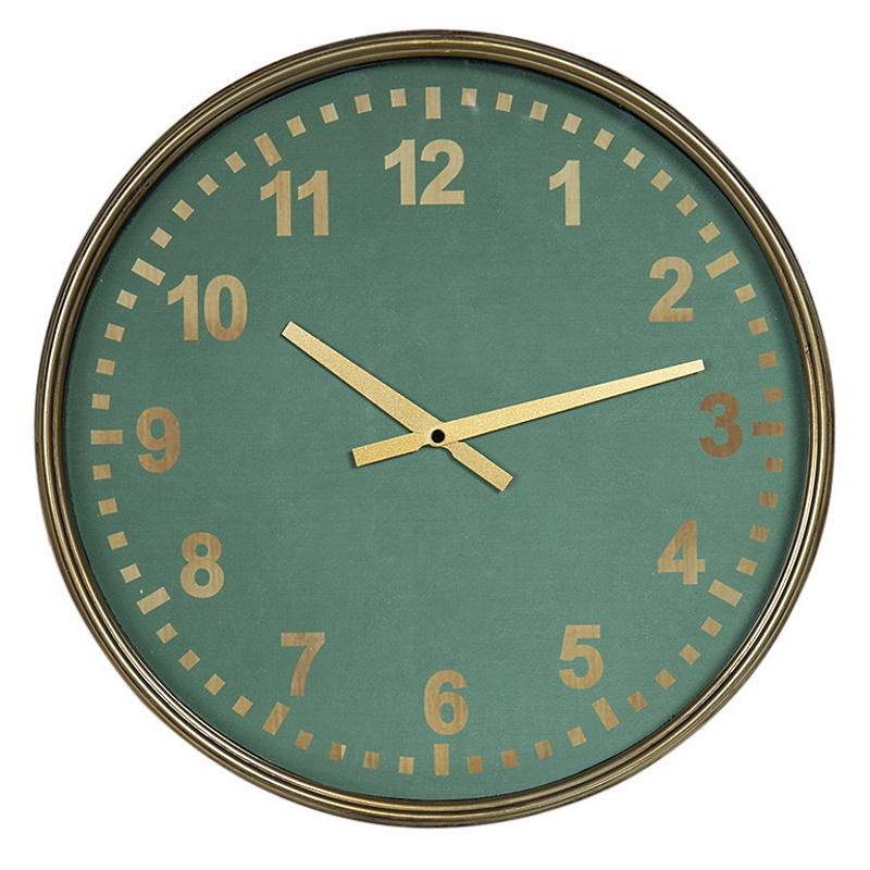 Debonaire Jade Green and Gold Distressed Metal Wall Clock 41cm CL676-Jade 1